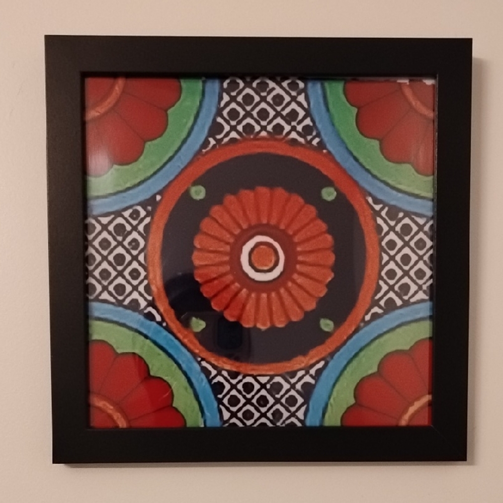 Colorful Geometric Wall Art in Black Frame - Picture 2 of 8